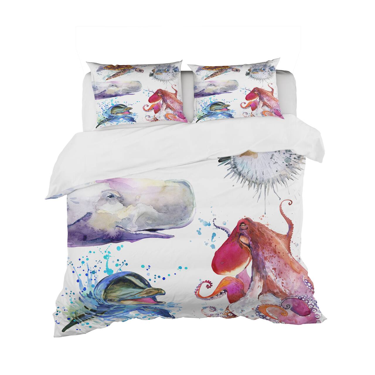 Designart 'Amazing Undersea Life Collage' Nautical & Coastal Bedding Set - Duvet Cover & Shams